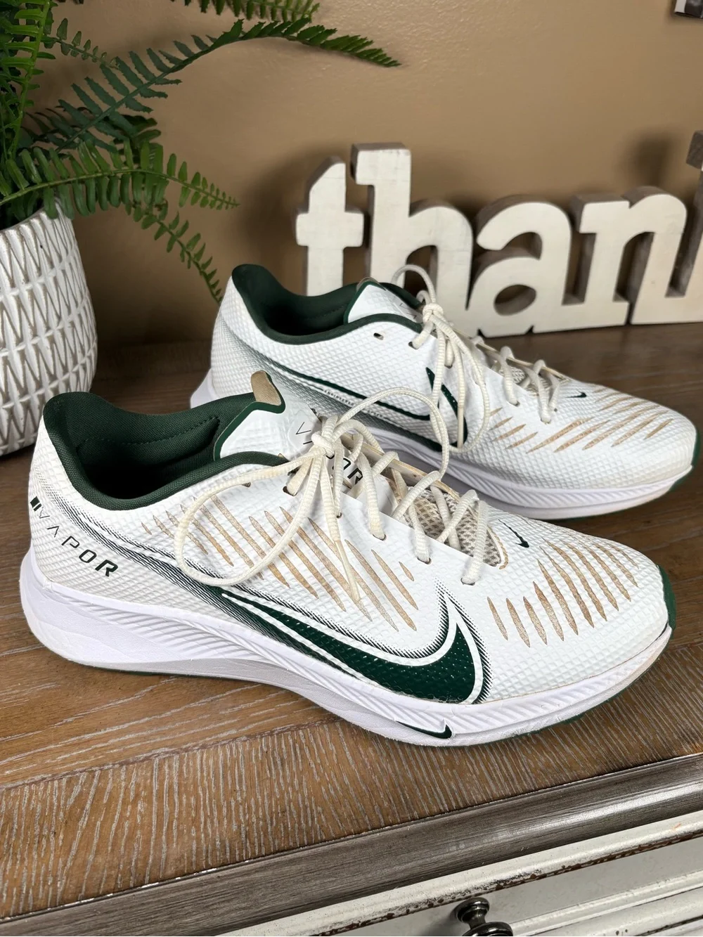 Nike Vapor Edge Turf White/Green Football Shoes Men's Size 10 CV6353-103